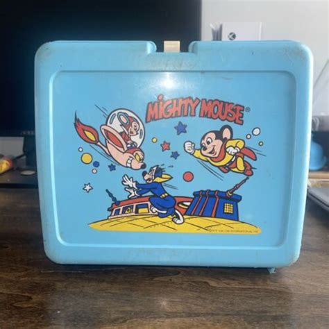 Vintage Mighty Mouse Metal Lunchbox Viacom ITL 